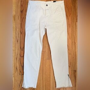 Vince Women’s High Waisted Ivory Cotton blend Pants 7/8  size 31